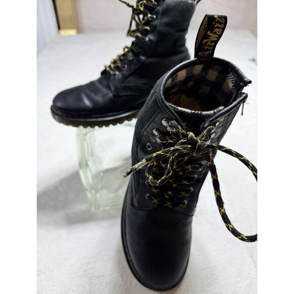 Dr. Martens 1460 Panel Y Ladies 7 Plaid Lined Black Combat Boots Modern Craft main image 9